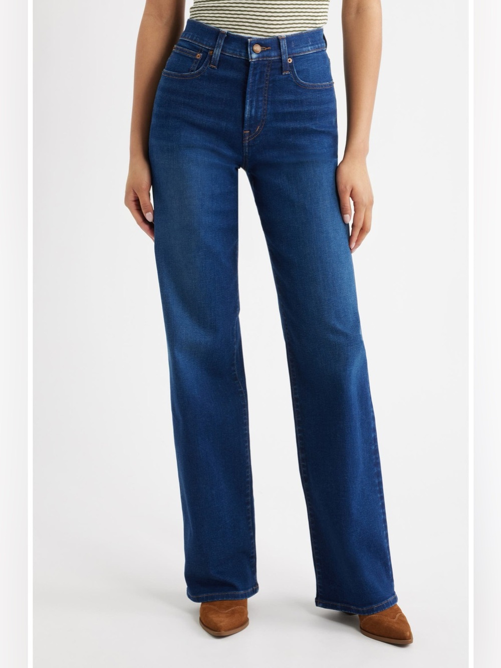 MADEWELL Perfect Vintage Wide-Leg Jeans in Deep Indigo Blue Tall